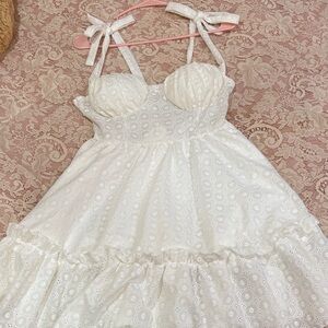 SHEIN White Eyelet Chemise